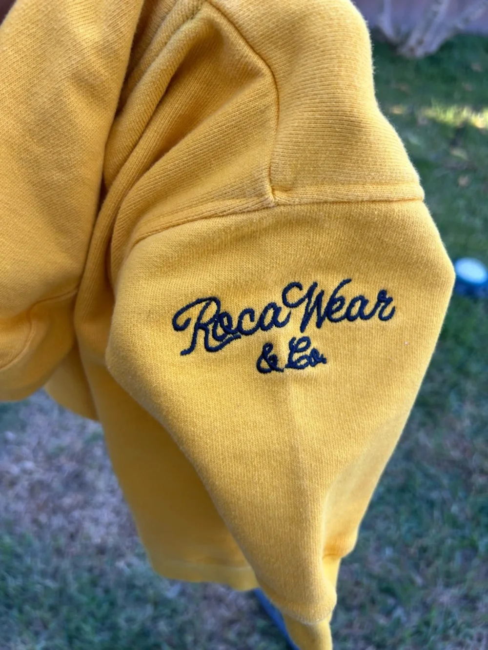 Rocawear Kids Yellow Hooded Zip-Up Sweatshirt with Navy Accents